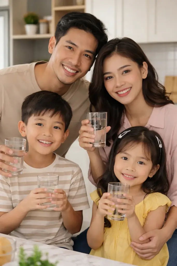 Happy family pakai water purifier Coway